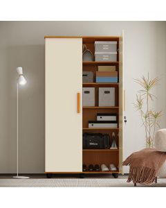 Arm&aacute;rio Organizador Multiuso Gold 2 Portas Design Moderno Para Organiza&ccedil;&atilde;o - Am&ecirc;ndoa/ Off White