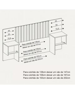 Cabeceira Ripada Cama Sampa Quarto Box Casal Queen Size King