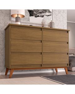 Cômoda para Quarto Londres 6 Gavetas - Amêndoa