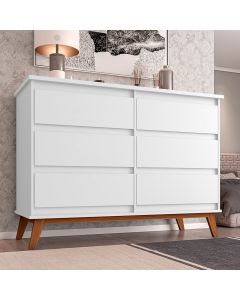 Cômoda para Quarto Londres com 6 Gavetas - Branca