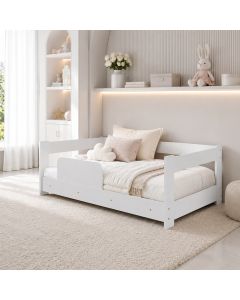 Cama Montessoriana Baby com Grade de Proteção Ideal para Transição Infantil - Branco