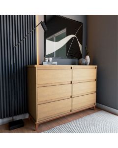 Cômoda para Quarto Londres com 6 Gavetas - Amêndoa