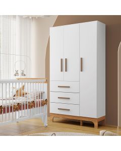 Guarda-roupas Infantil 3 Portas e 3 Gavetas Doçura Branco/savana