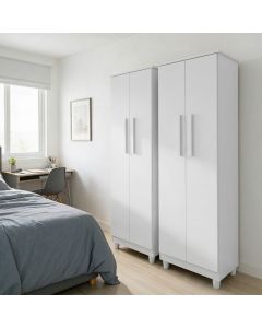 Kit 2 Armários Ibiza Multiuso Organizador Inteligente Compacto Multifuncional Branco