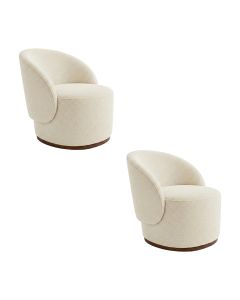 Kit 2 Poltronas Decorativa Premium Orgânica Ideal para Recepção e Clinicas em Bouclê Italiano Bege