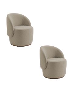 Kit 2 Poltronas Decorativa Premium Orgânica Ideal para Recepção e Clinicas em Bouclê Italiano Bege