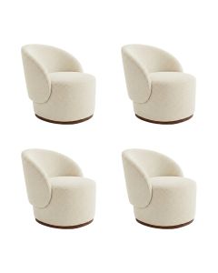 Kit 4 Poltronas Decorativa Premium Orgânica Ideal para Recepção e Clinicas em Bouclê Italiano Bege