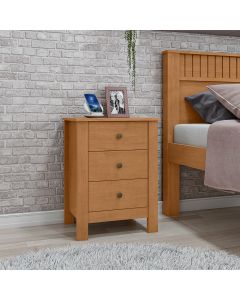 Mesa de Cabeceira Dubai com 3 Gavetas New Amendoa Clean