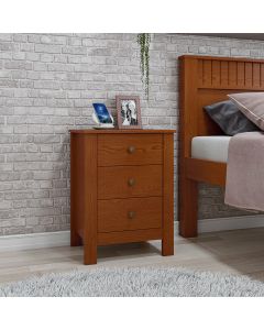 Mesa de Cabeceira Dubai com 3 Gavetas New Frassino