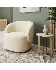 Poltrona Orgânica Premium Ideal para Recepção Clinica Design Curvo e Confortável Bouclê Italiano Beg