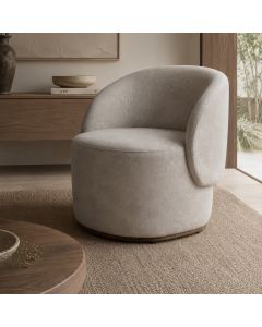 Poltrona Orgânica Premium Ideal para Recepção Clinica Design Curvo e Confortável Bouclê Italiano Beg