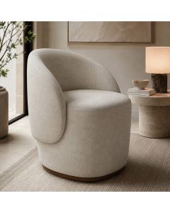 Poltrona Decorativa Premium Orgânica em Bouclê Italiano Bege