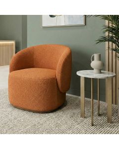 Poltrona Orgânica Premium para Recepção Clinica Design Curvo e Confortável Bouclê Italiano Terracota