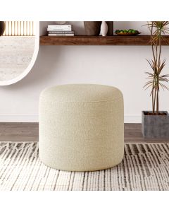 Puff Orgânico Ello Design Sofisticado em Tecido Bouclé Italiano Bege