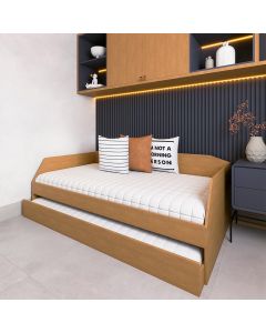 Bicama Cama Auxiliar Americana Luxo em Mdf Resistente Nobre Amendoa