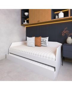 Bicama Cama Auxiliar Americana Luxo em Mdf Resistente Nobre Branco