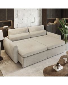 Sofá Cama Orgânico Multifuncional Charlie 2,10m com Almofadas Soltas Conforto Anatômico Bege
